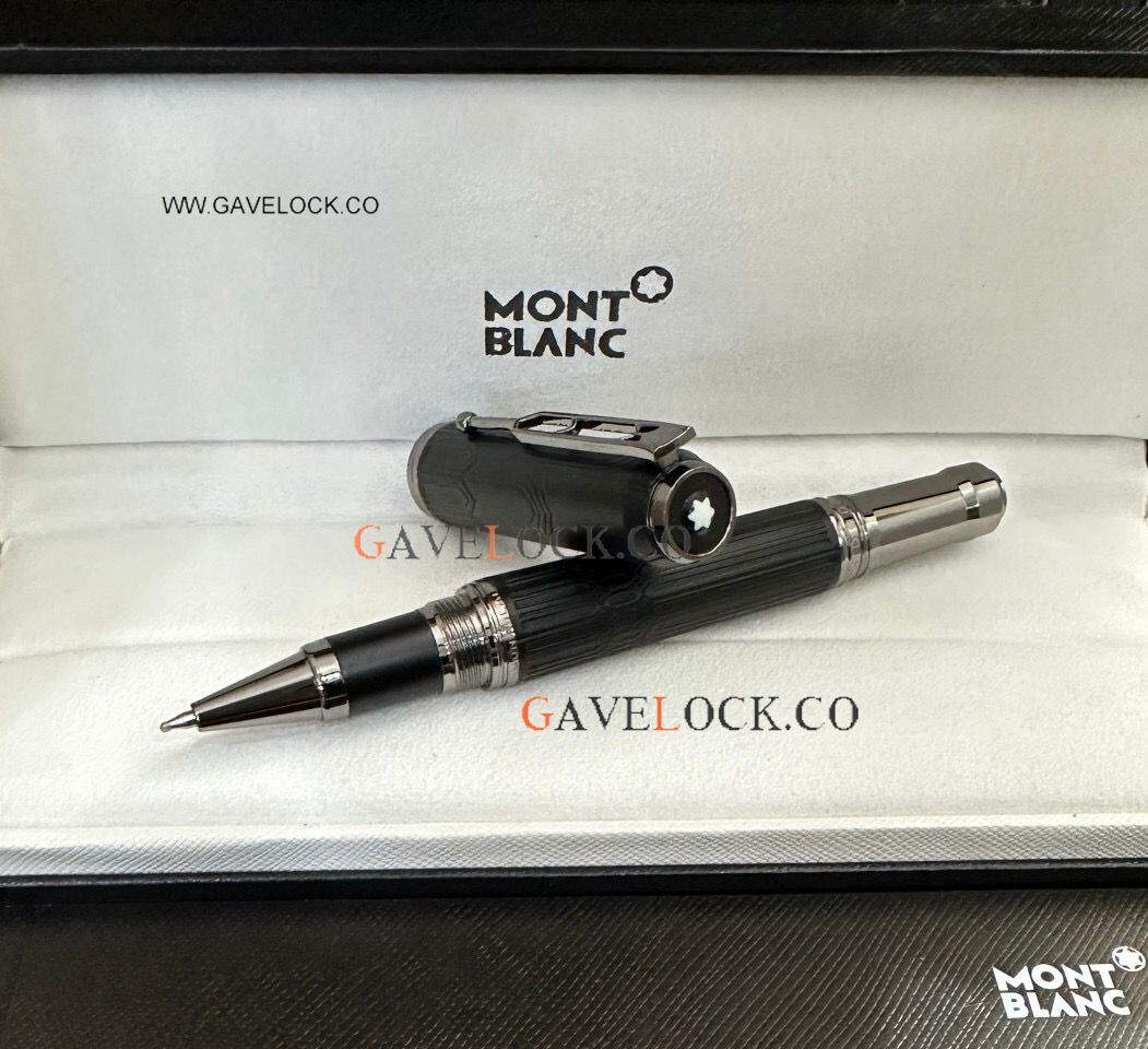 AAA Copy Montblanc Victor Hugo Black Barrel & Black Matte Clip Rollerball Pen